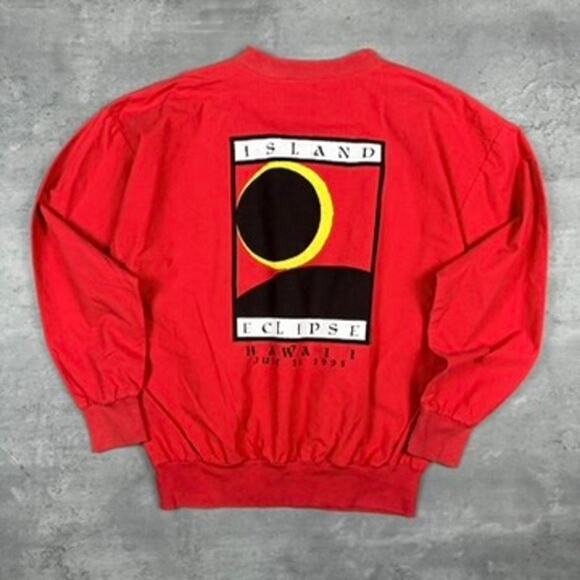 Vintage Island Eclipse Hawaii 1991 Red Crazy Shirt - Picture 7 of 8